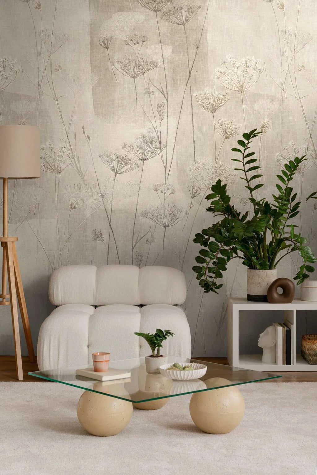 The Botanical Meadow | Warm Beige & Luminous Cream Luxe
