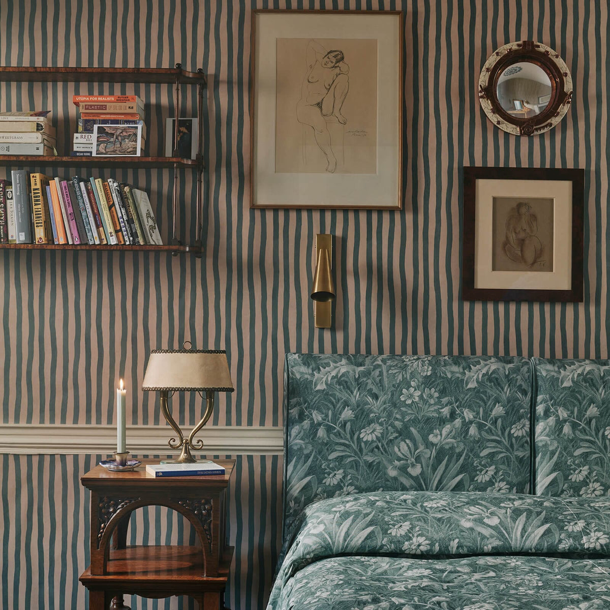 ARTIST'S STRIPE Wallpaper - Euphorbia & Alabaster — image 3