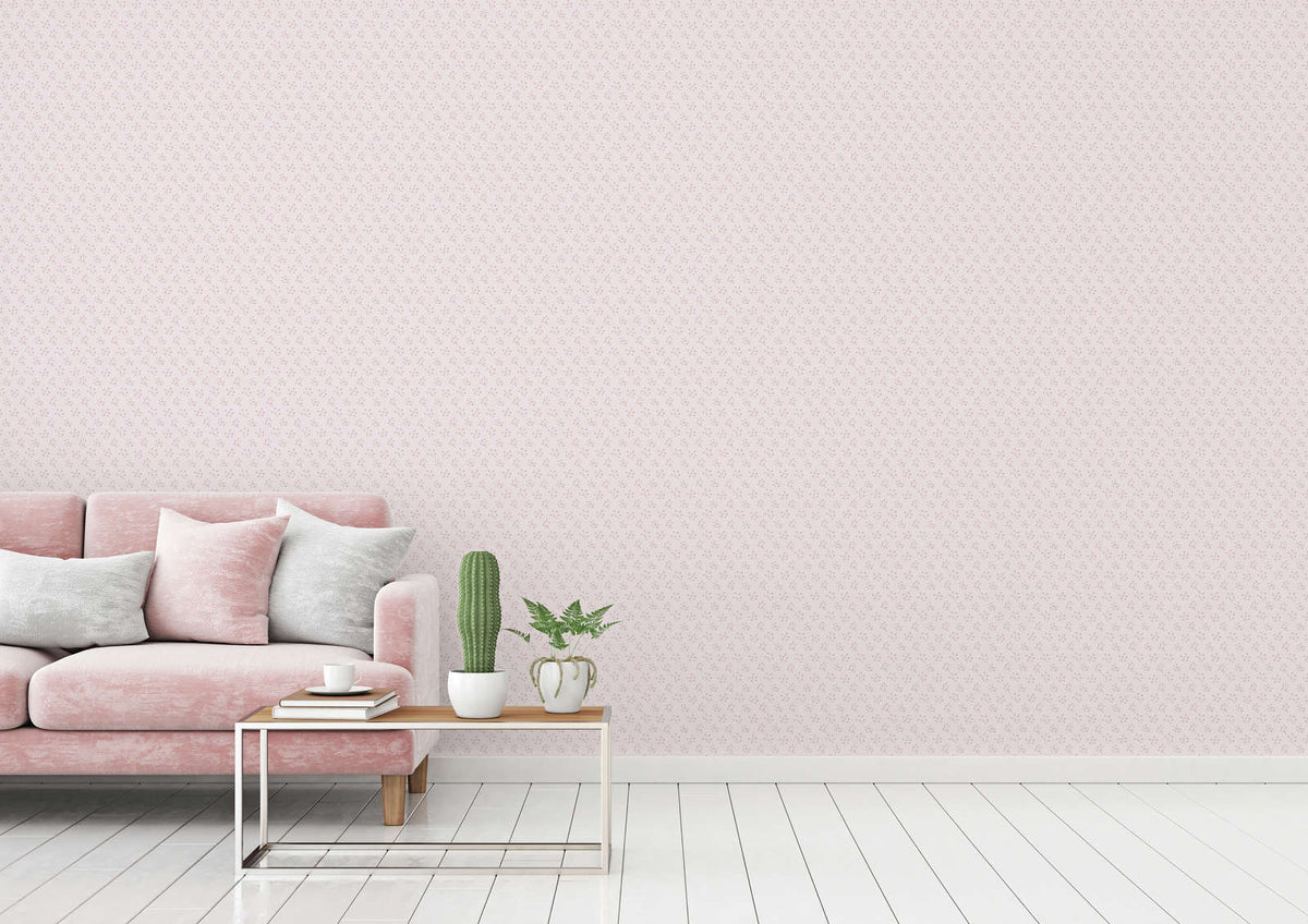 The Elderflower Garden Room | Cream & Blush Luxe wallpaper shown hung on a styled interior wall (official room photo)