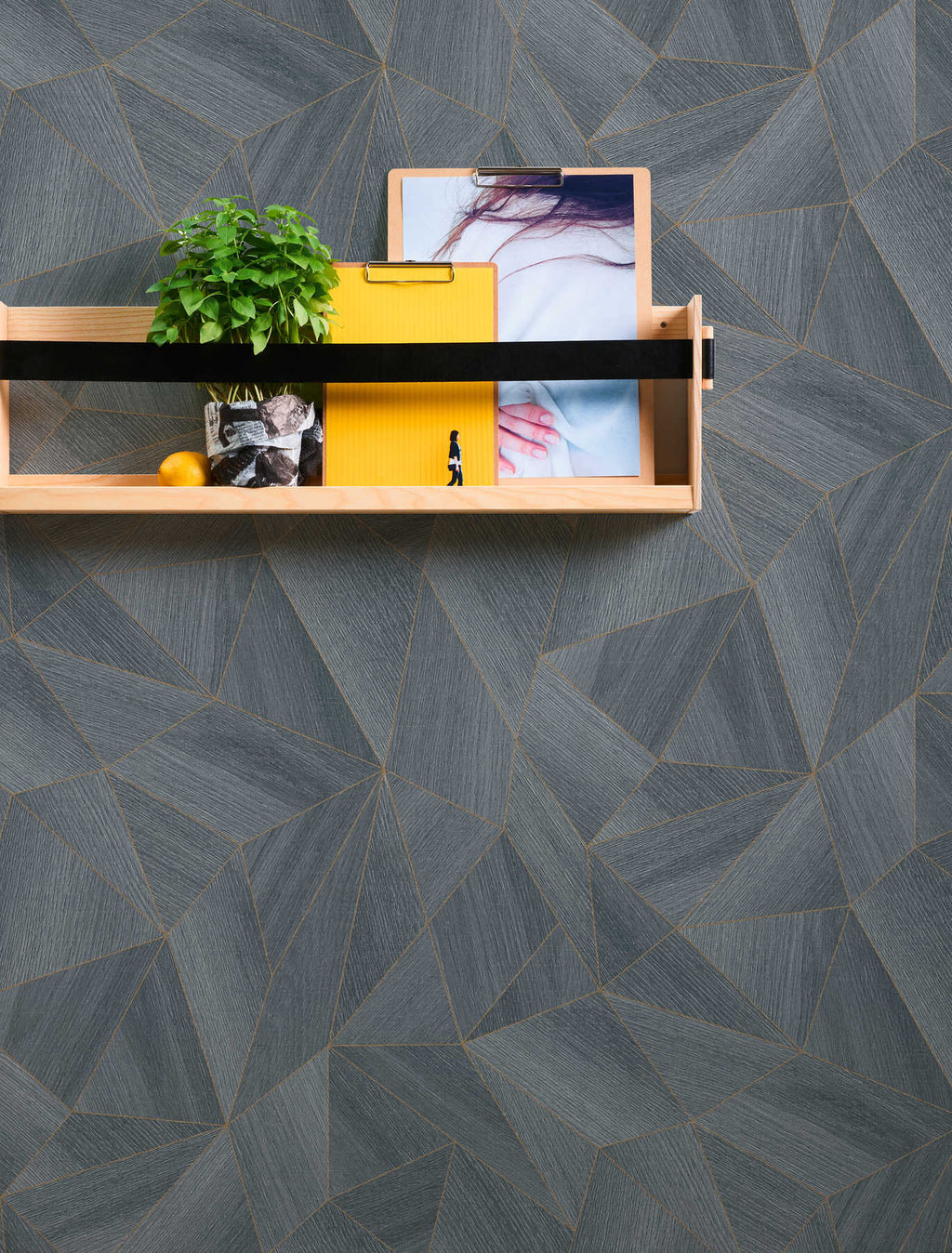 The Angular Aurum | Geometric Slate Luxe