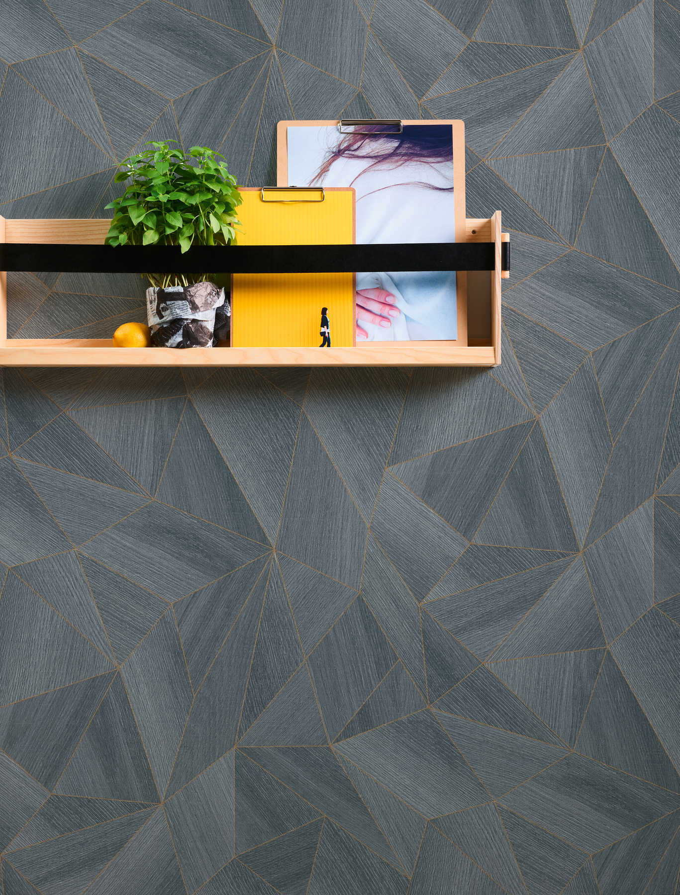 The Angular Aurum | Geometric Slate Luxe