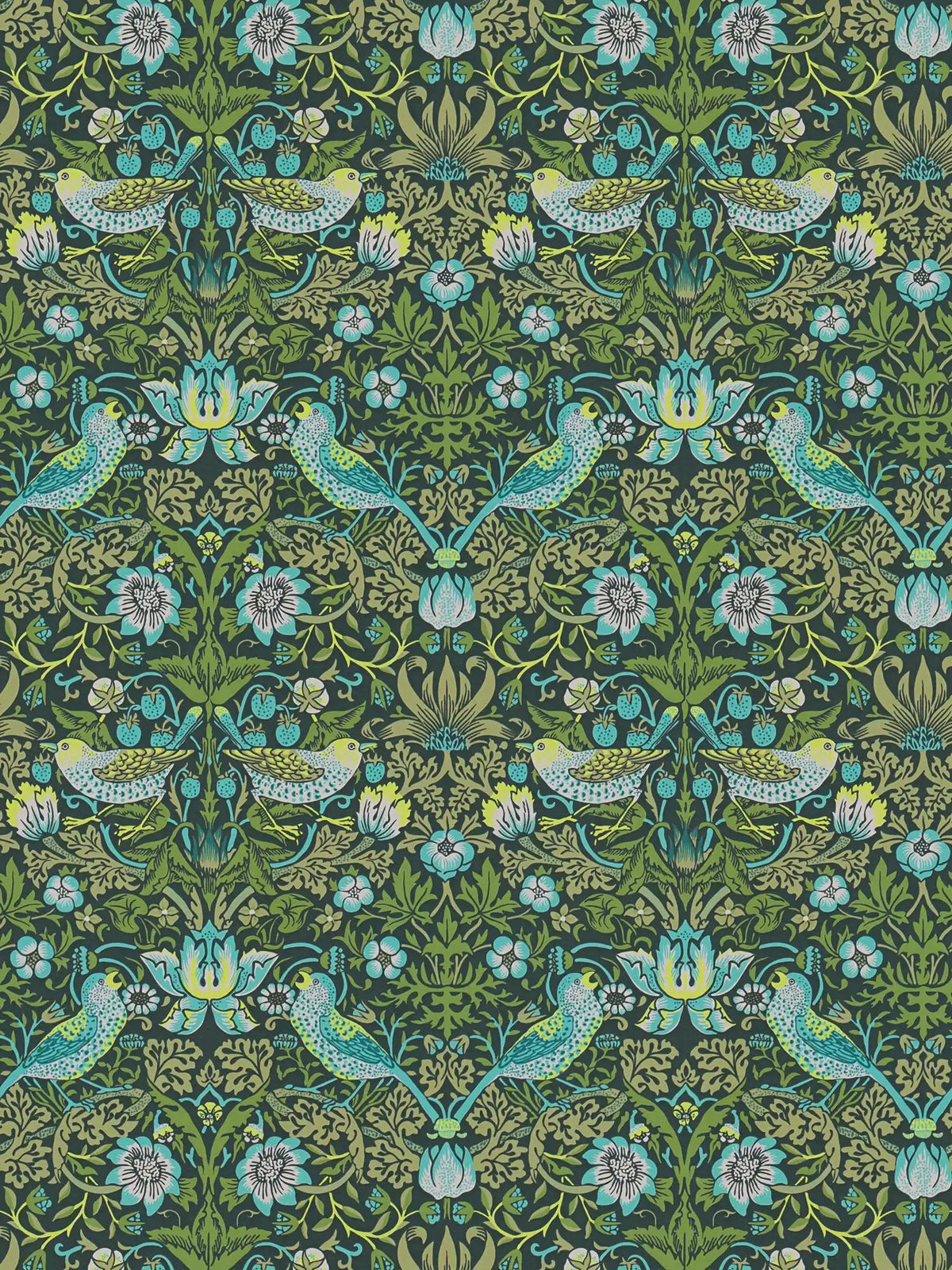 Flat view of the azure & sage pattern repeat of The Speedwell Arbour | Azure & Sage Luxe