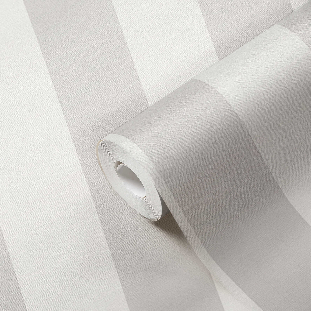 Roll of The Bengal Boutique | Smoked Grey & Luminous White Luxe partly unrolled, 0.53 m × 10.05 m