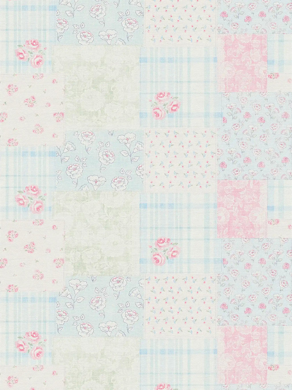 Flat view of the azure & cream pattern repeat of The Celandine Garden Room | Azure & Cream Luxe
