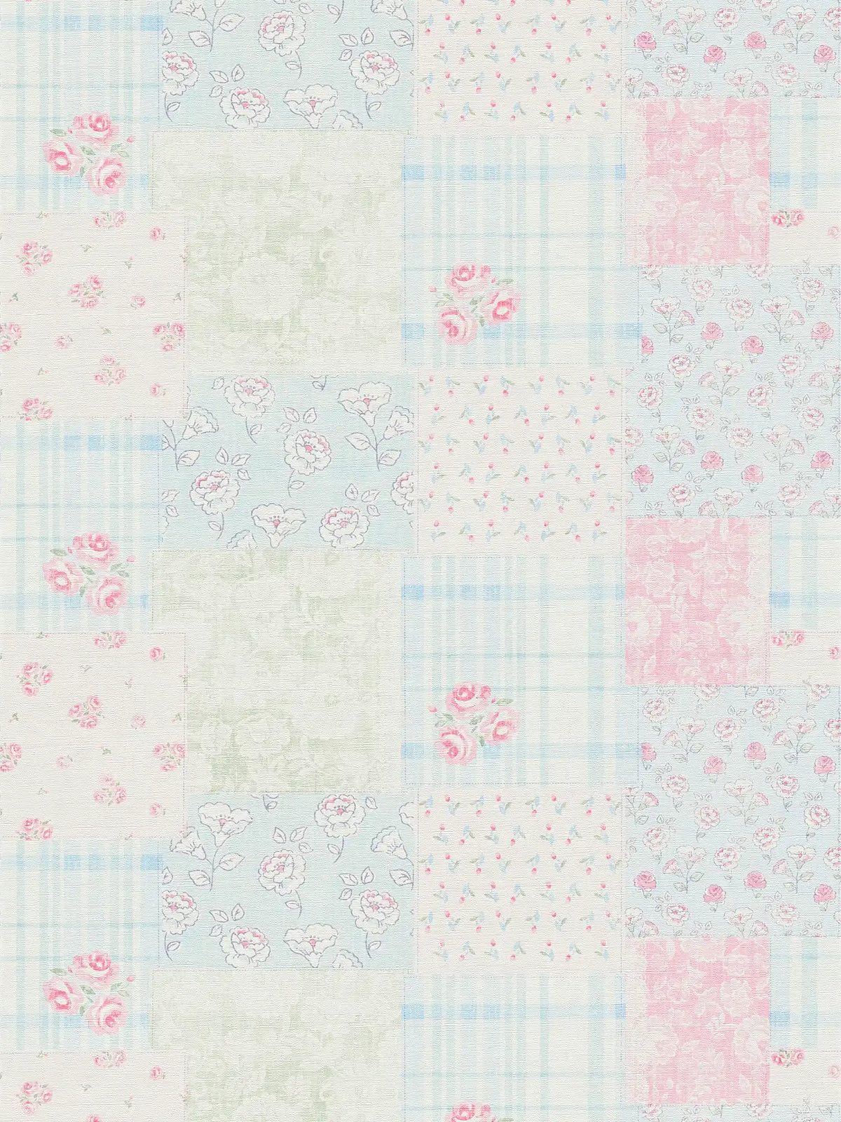 Flat view of the azure & cream pattern repeat of The Celandine Garden Room | Azure & Cream Luxe