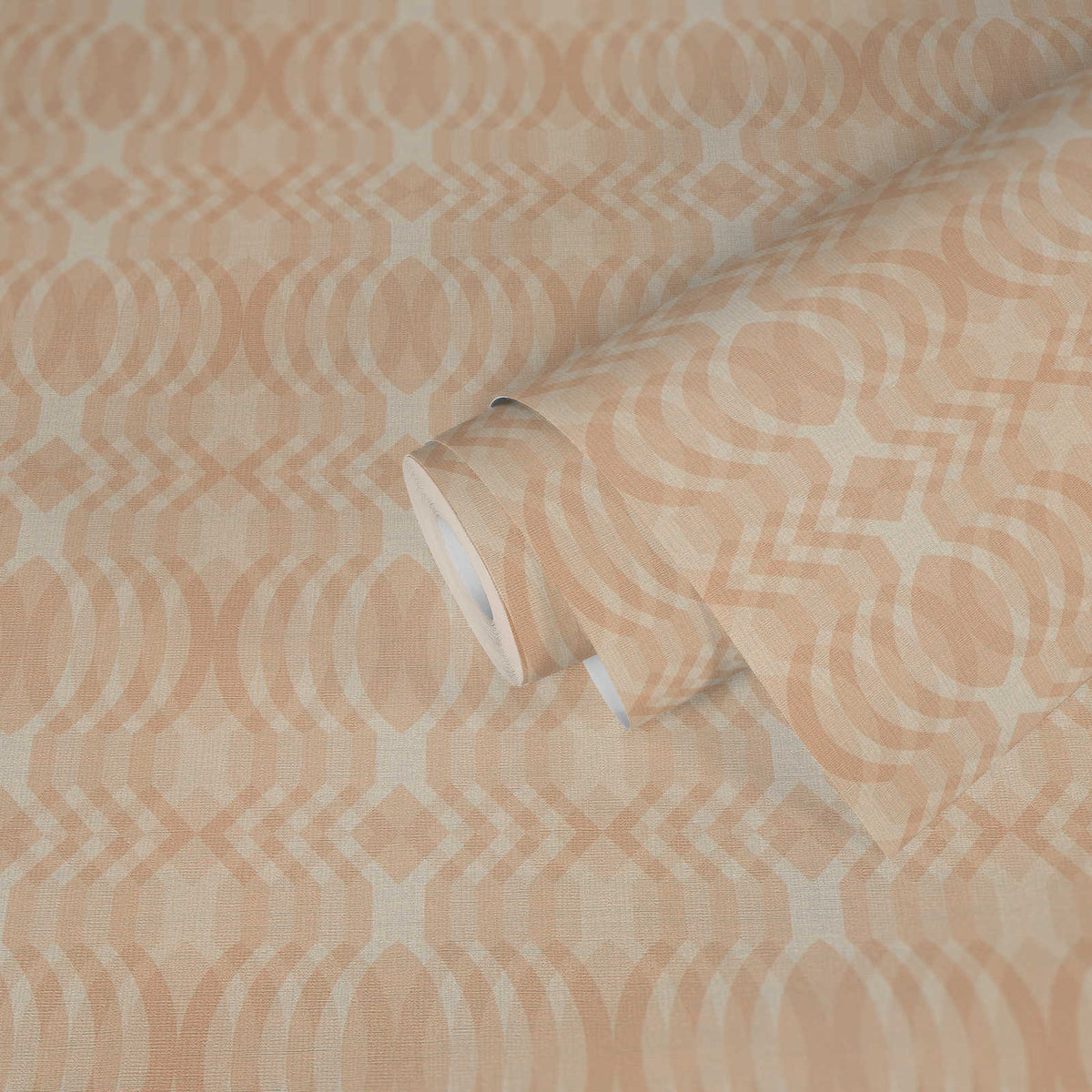 Roll of The Prism Passage | Warm Beige & Cream Luxe partly unrolled, 0.53 m × 8.5 m