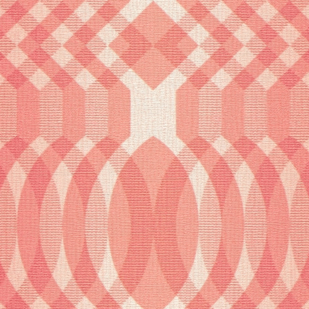 Close up of the surface texture of The Hexagon Hall | Cream & Crimson Luxe in cream & crimson