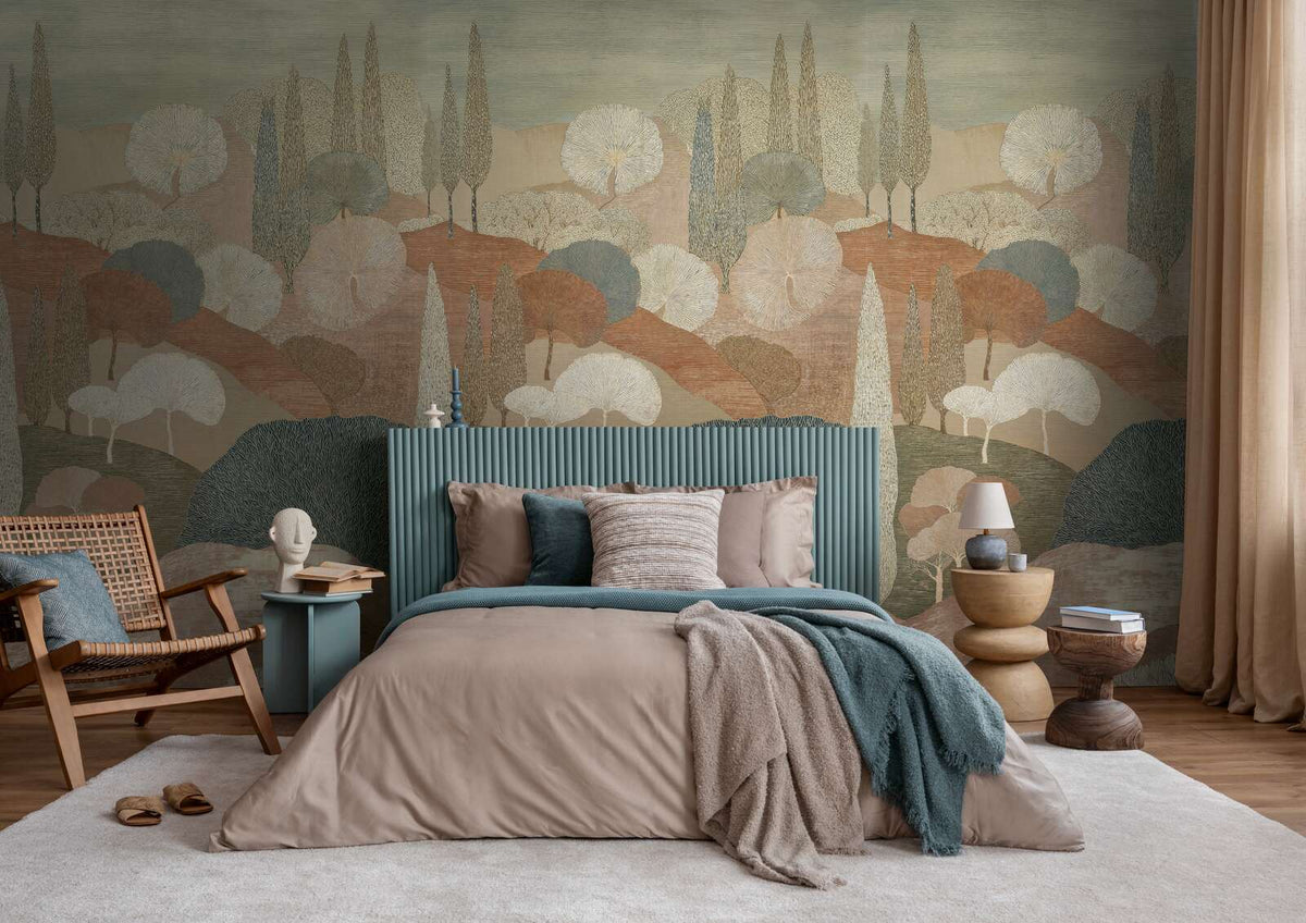 The Lotus Court | Azure & Earthy Brown Luxe
