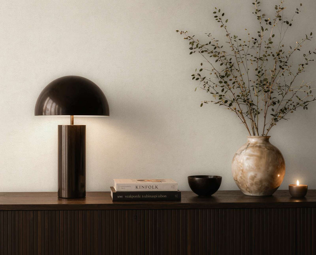 The Mahogany Oratory | Warm Beige & Smoked Grey Luxe