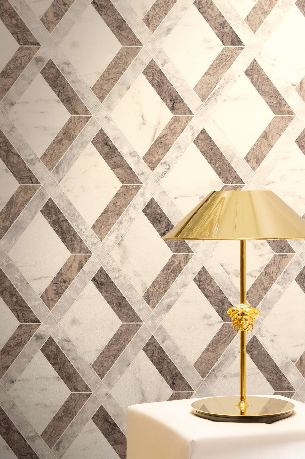 The Marble Lozenge | Earthy Brown & Smoked Grey Luxe