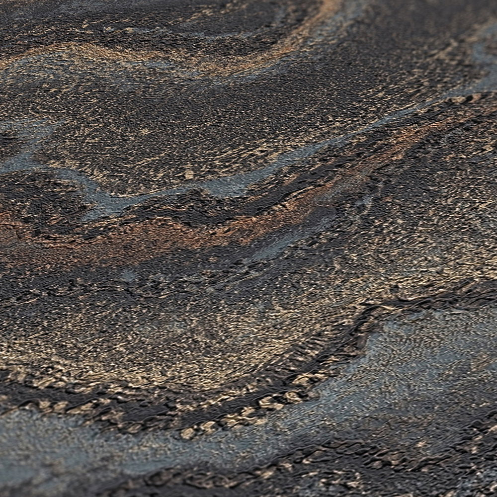 Close up of the surface texture of The Chalcedony Studio | Deep Black & Copper Luxe in deep black & copper