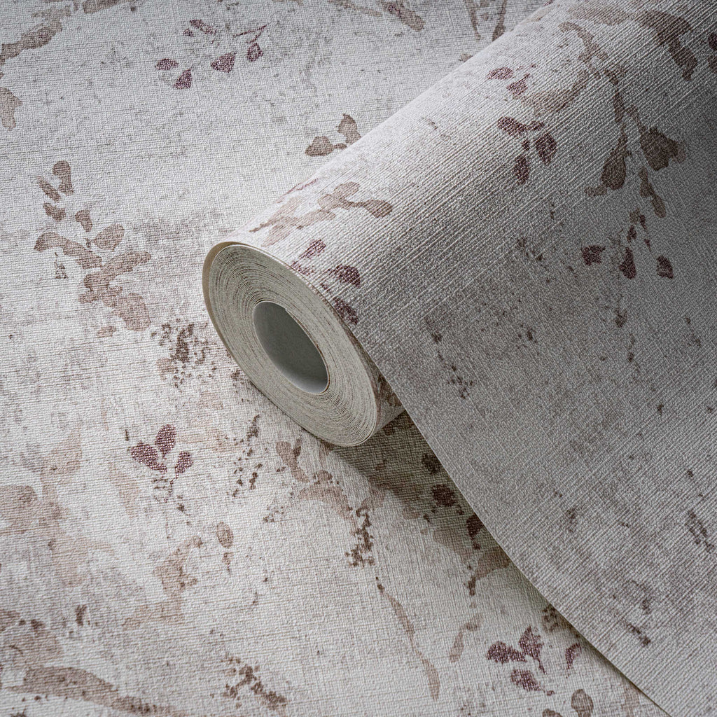 Roll of The Forget-me-not Almanac | Warm Beige & Bronze Luxe partly unrolled, 0.53 m × 10.05 m