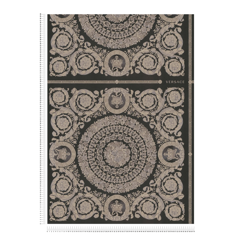 The Baroque Bloom | Warm Beige & Deep Black Luxe