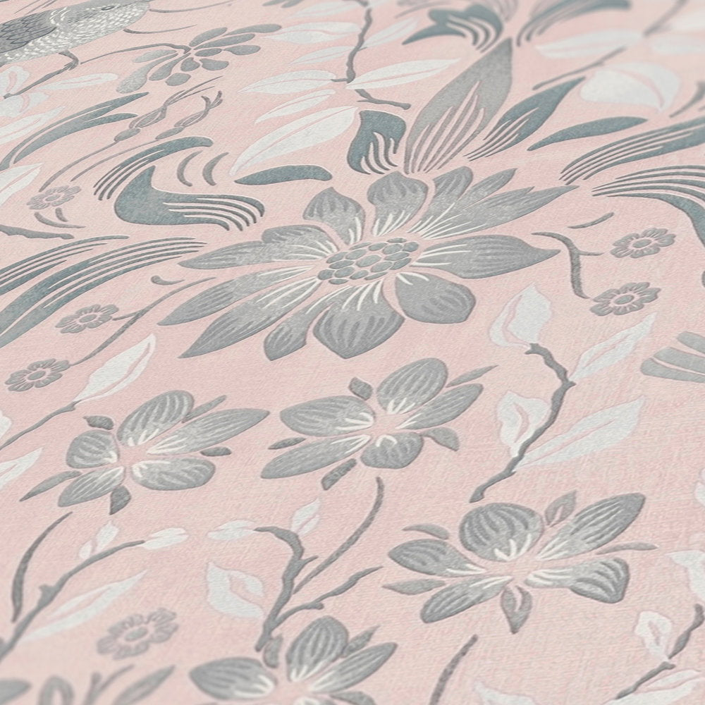 Close up of the surface texture of The Nigella Garden Room | Smoked Grey & Blush Luxe in smoked grey & blush