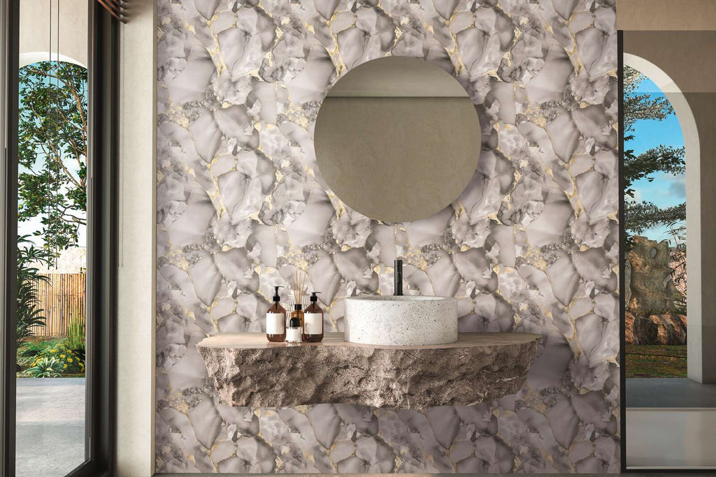 The Agate Sanctuary | Smoked Grey, Black & Metallic Gold Luxe