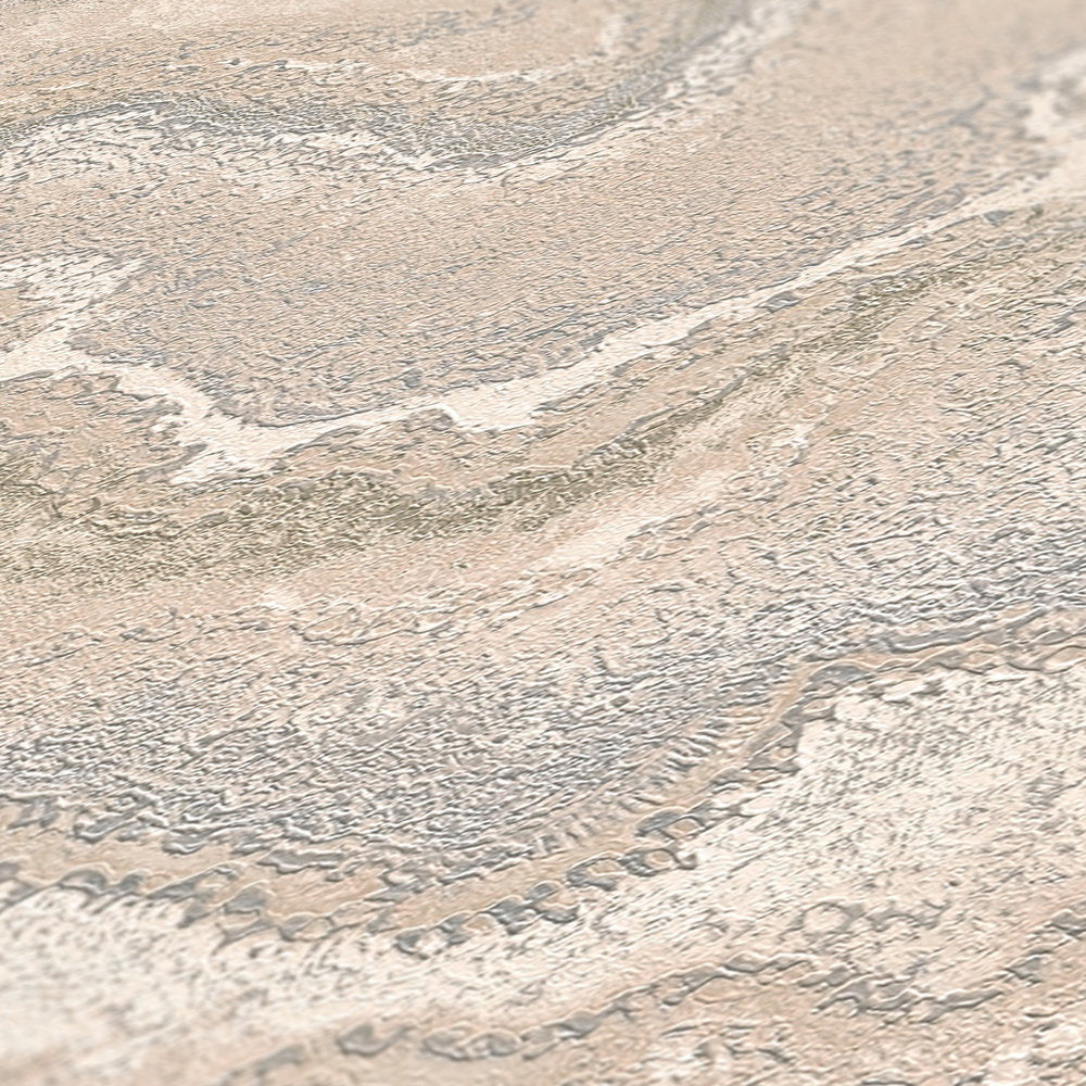 Close up of the embossed layers and silver glints of The Travertine Tide | Sand Pearl Luxe