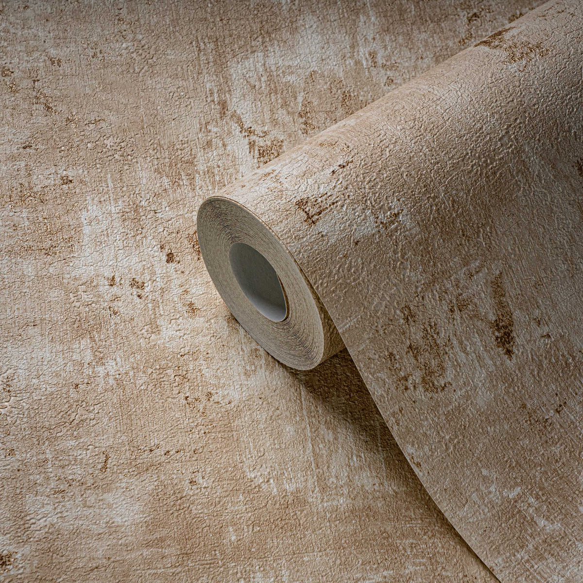 Flat view of the warm beige & cream pattern repeat of The Arabesque Landing | Warm Beige & Cream Luxe