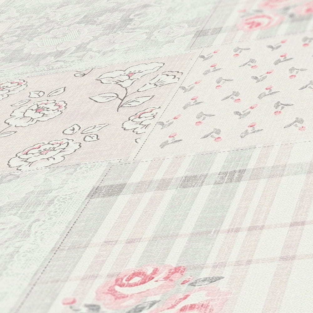 Close up of the surface texture of The Hellebore Garden Room | Smoked Grey & Blush Luxe in smoked grey & blush