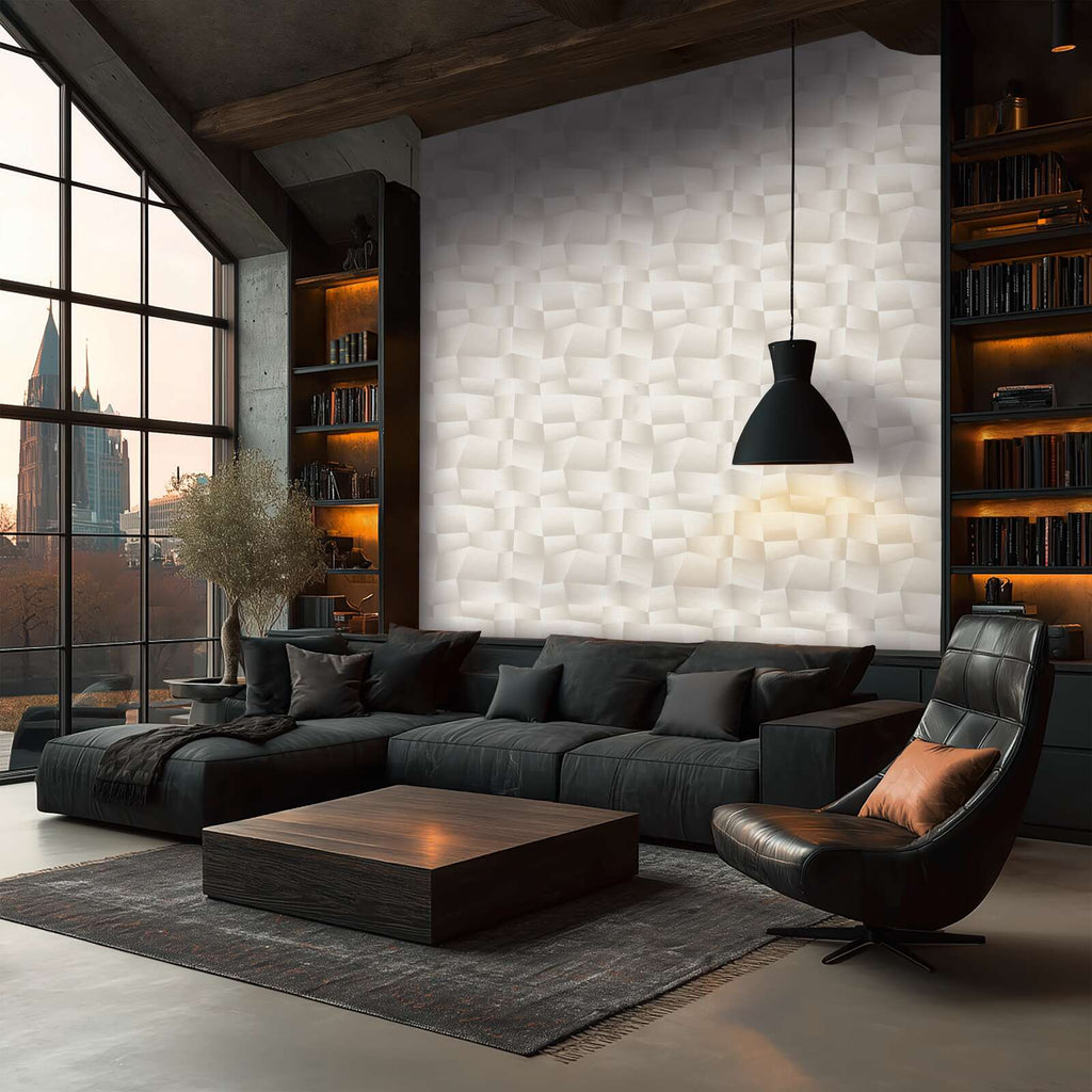 The Geometric Illusion | Smoked Grey & Luminous White Luxe