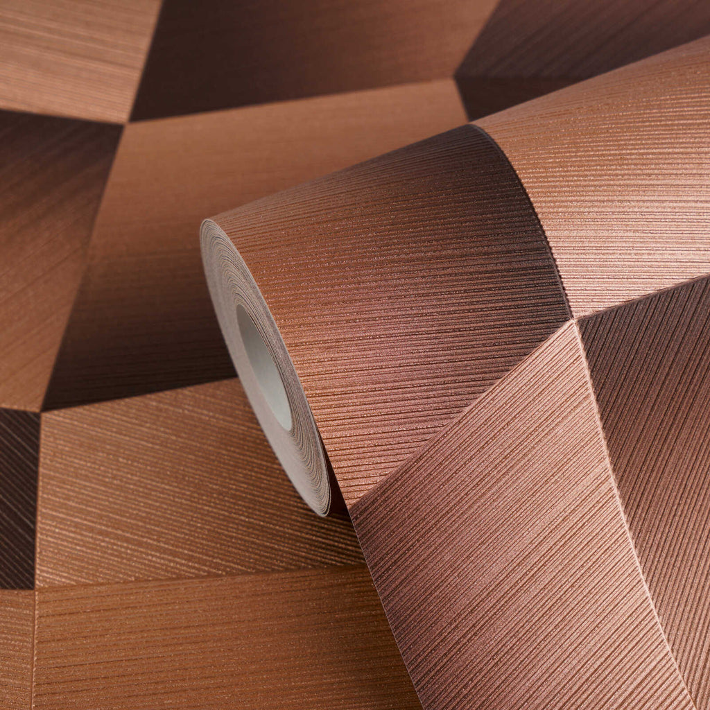 The Geometric Illusion | Earthy Brown & Metallic Gold Luxe