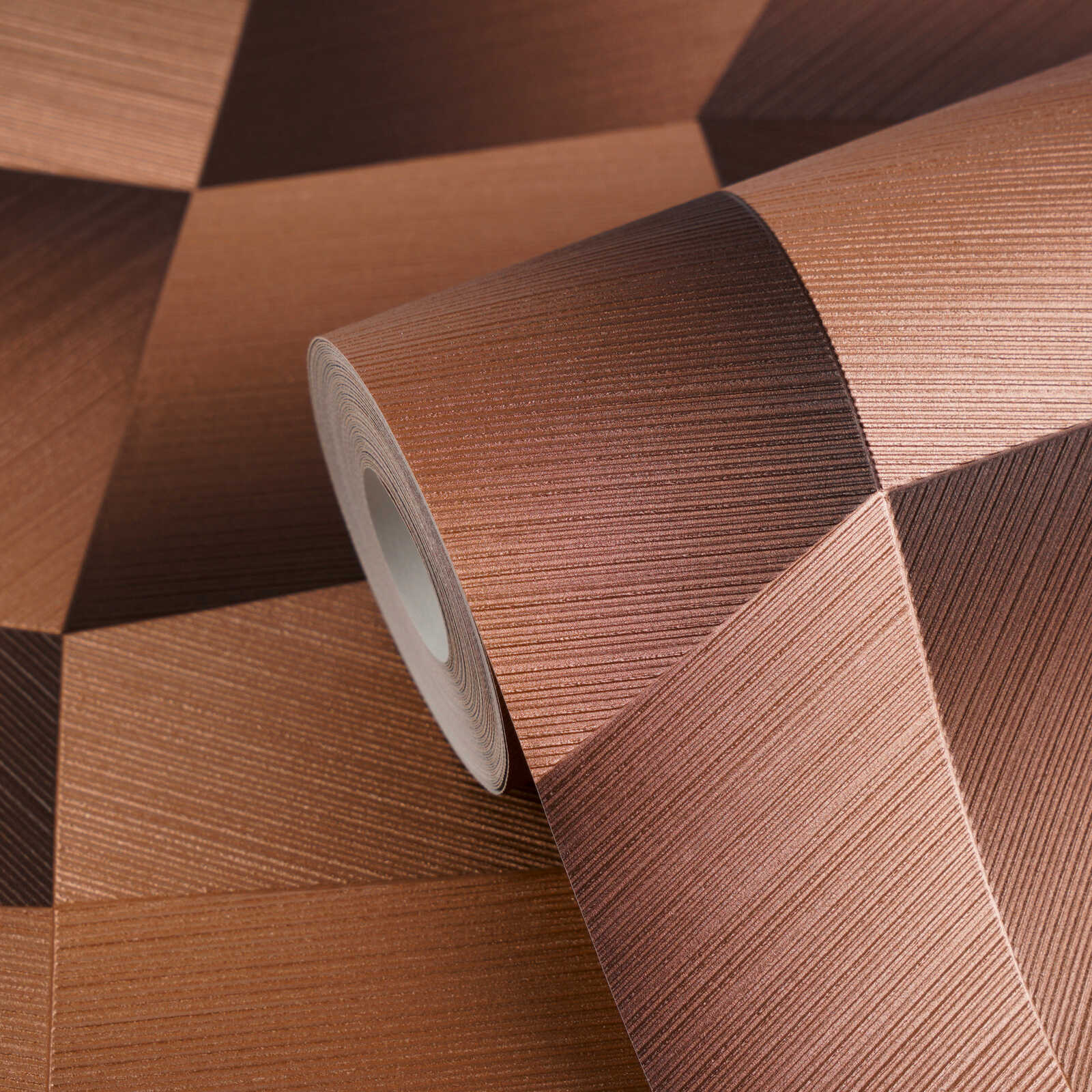 The Geometric Illusion | Earthy Brown & Metallic Gold Luxe