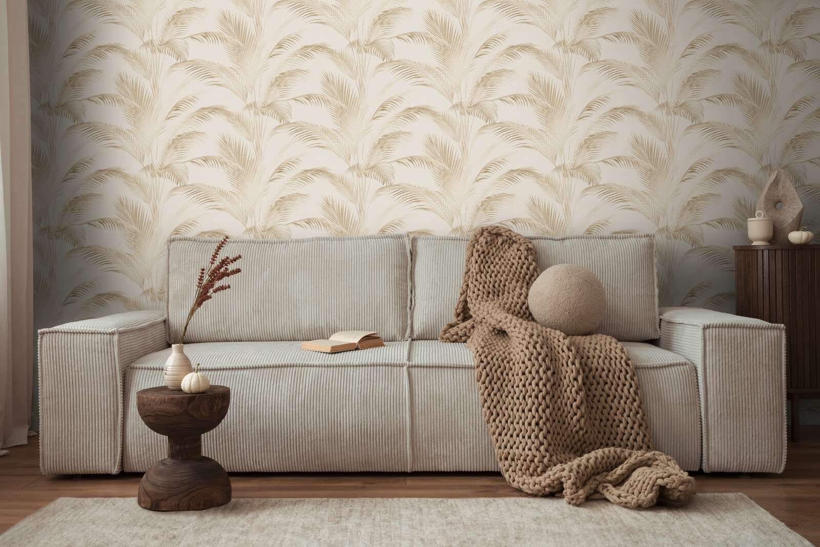 The Palm Oasis | Beige & Cream Shimmer Luxe