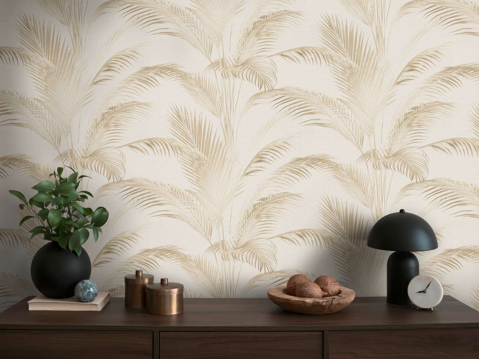 The Palm Oasis | Beige & Cream Shimmer Luxe