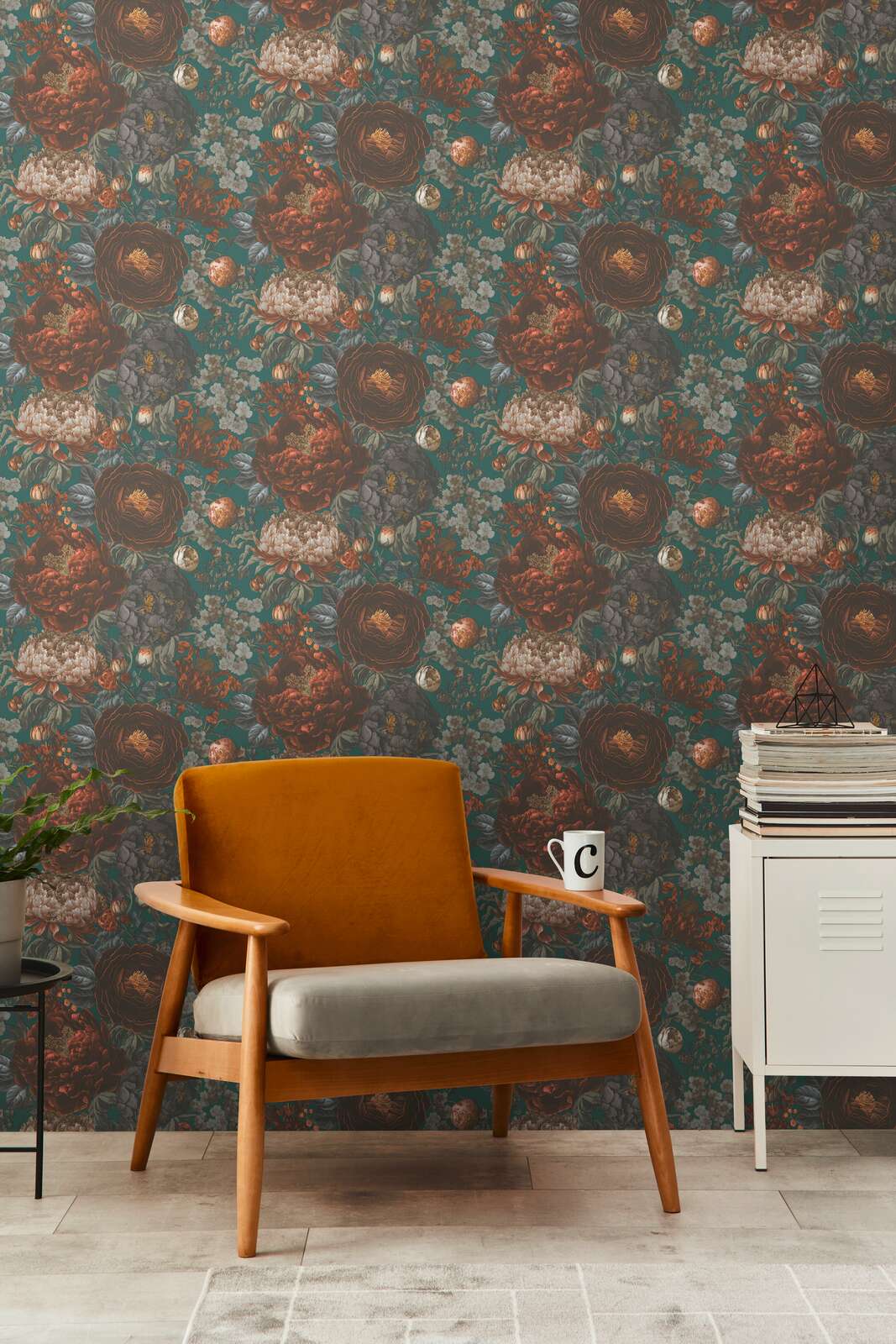 The Floral Oasis | Teal, Orange & Earthy Cream Luxe