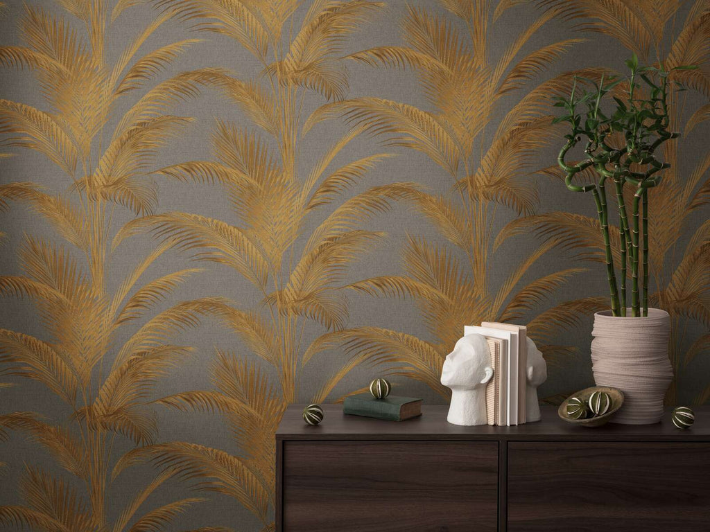 The Palm Oasis | Earthy Brown & Shimmering Gold Luxe