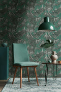 The Peacock Oasis | Enigmatic Green & Soft Grey Luxe