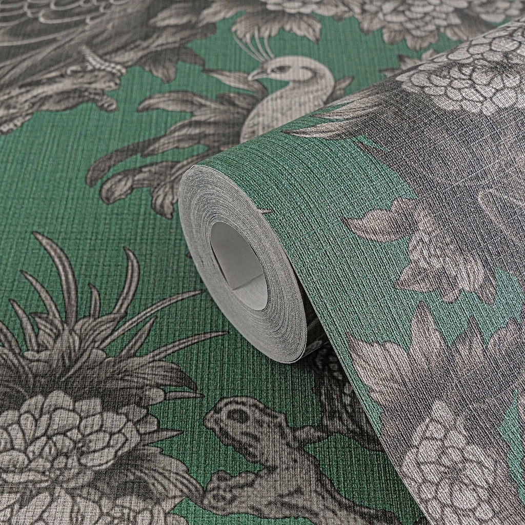 The Peacock Oasis | Enigmatic Green & Soft Grey Luxe