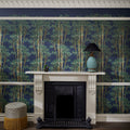 The Bamboo Court | Midnight Blue Luxe — hung-wall roomshot