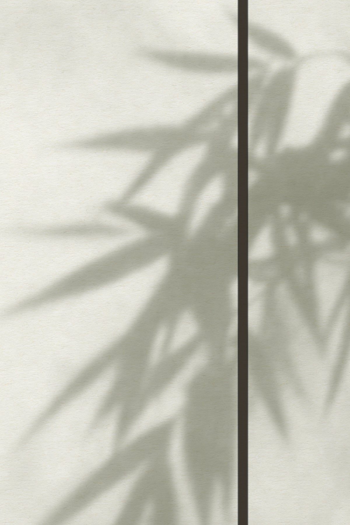 Close-up of The Bamboo Teahouse mural in misty moss green showing the bamboo seen through paper screens in detail