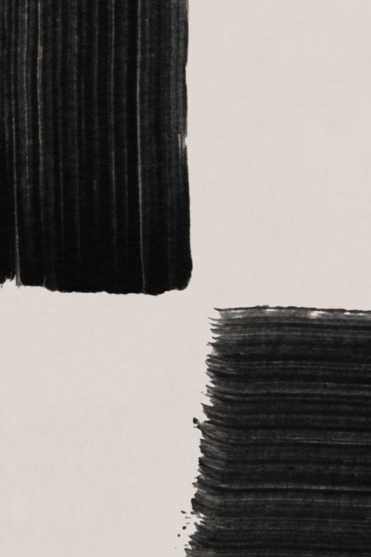 Close-up of The Brushstroke Chequer wallpaper in onyx and beige showing the hand-painted chequerboard in detail