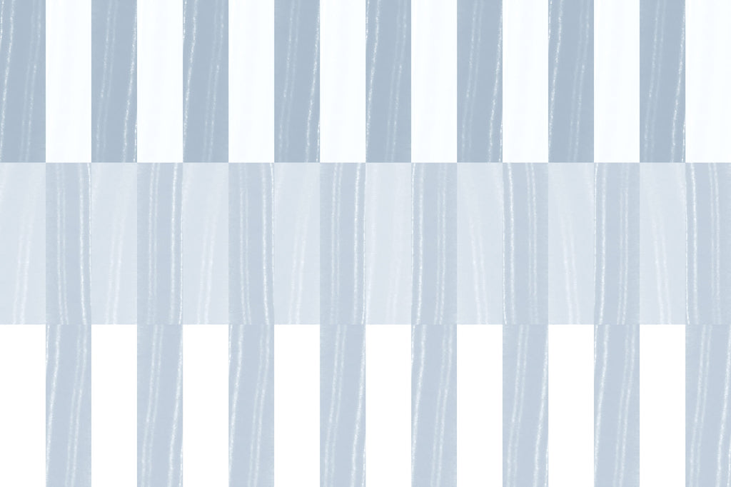Full artwork view of The Cabana Block mural in ice blue, showing colour-block stripes