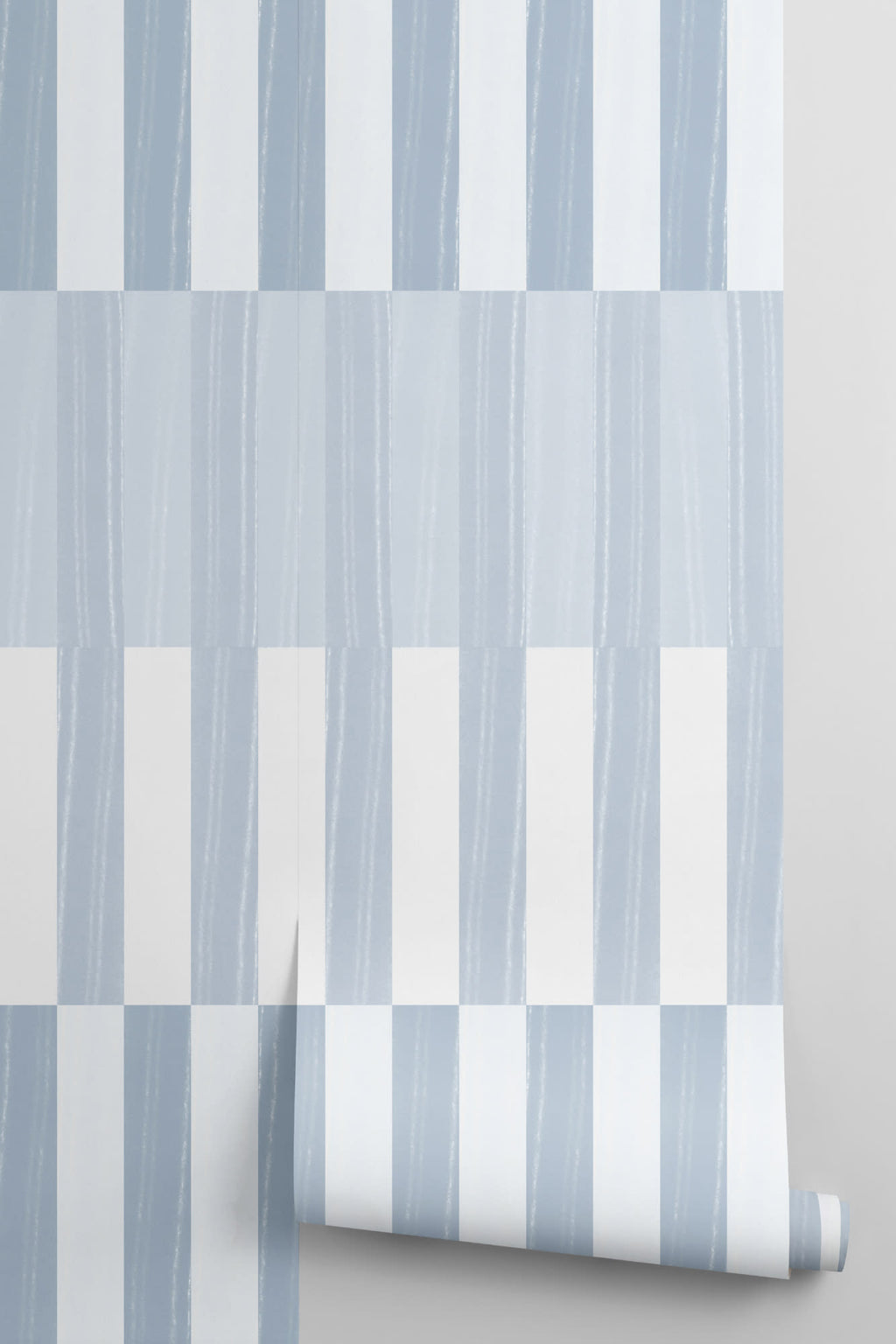 Rolled panel of The Cabana Block mural in ice blue