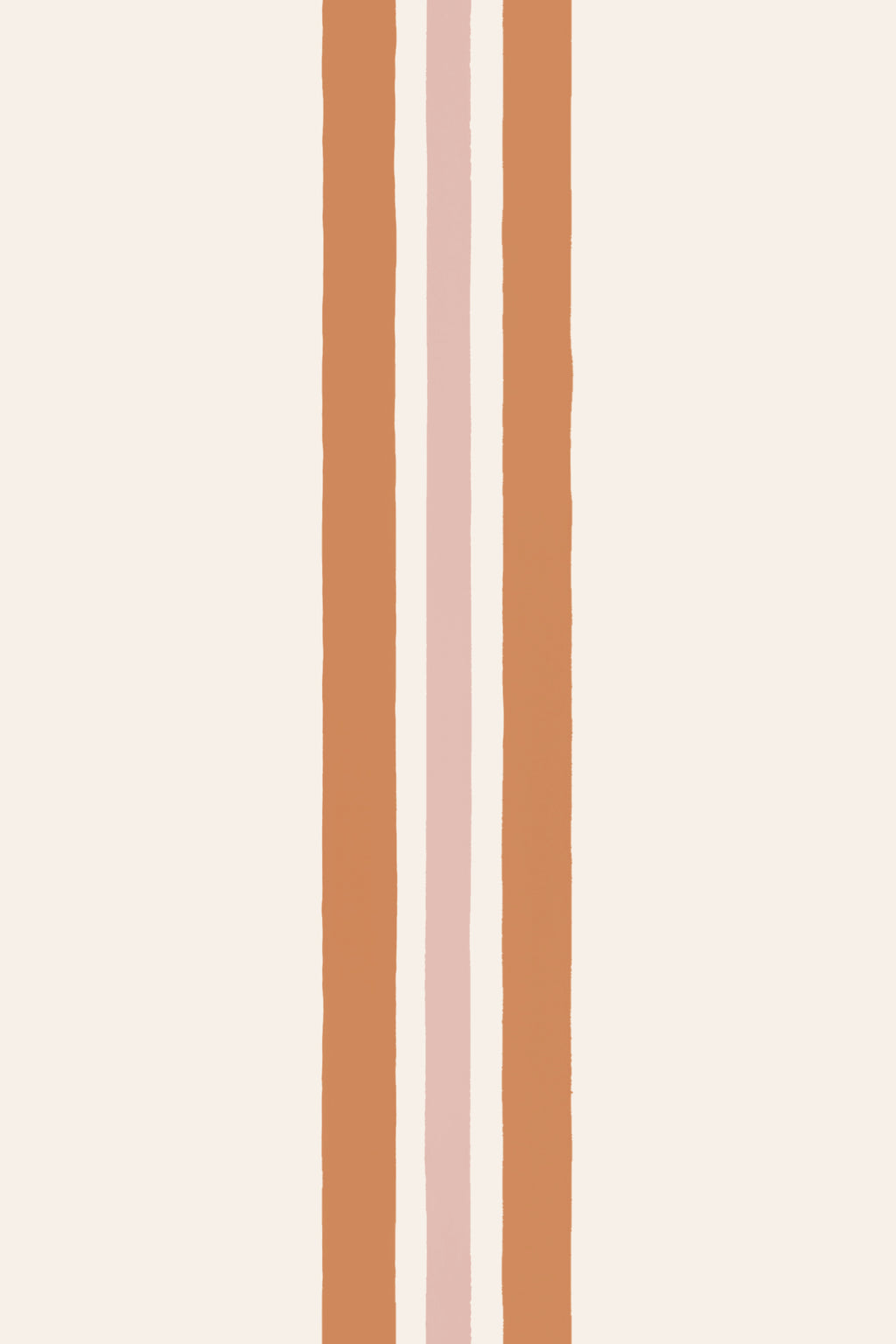 Close-up of The Draughtsman Stripe wallpaper in burnt orange showing the fine contrast stripes in detail