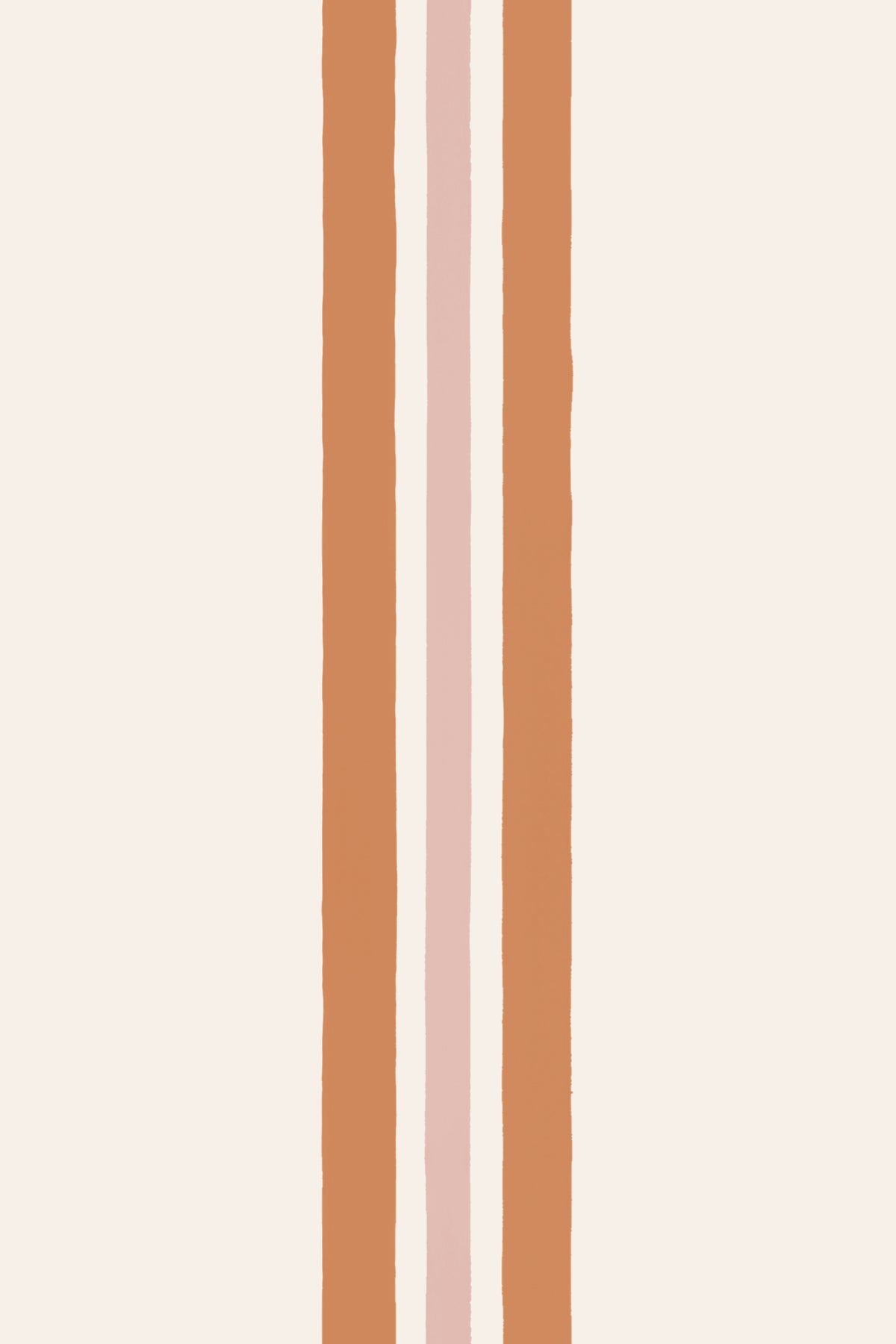 Close-up of The Draughtsman Stripe wallpaper in burnt orange showing the fine contrast stripes in detail