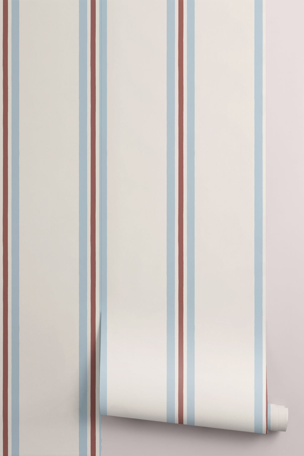 Roll of The Draughtsman Stripe wallpaper in sky blue