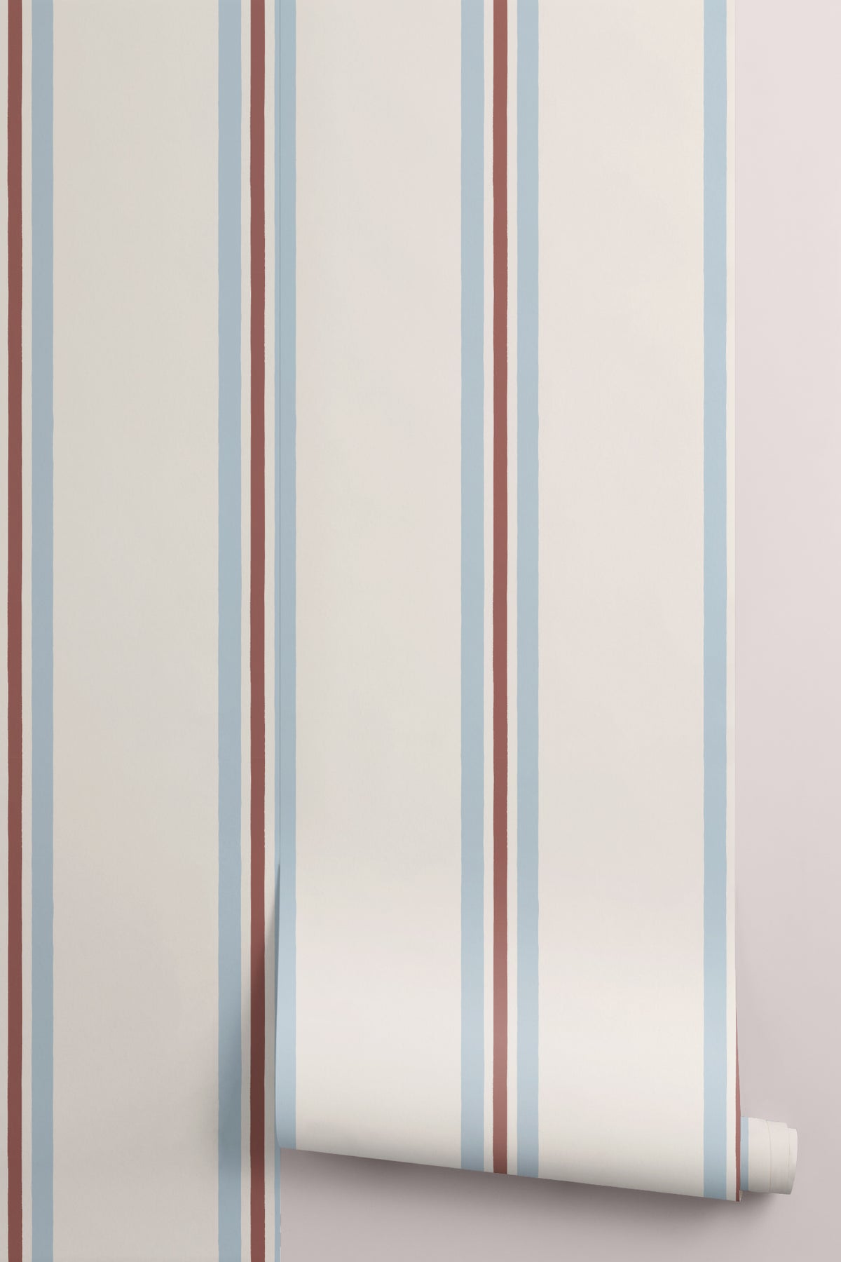Roll of The Draughtsman Stripe wallpaper in sky blue