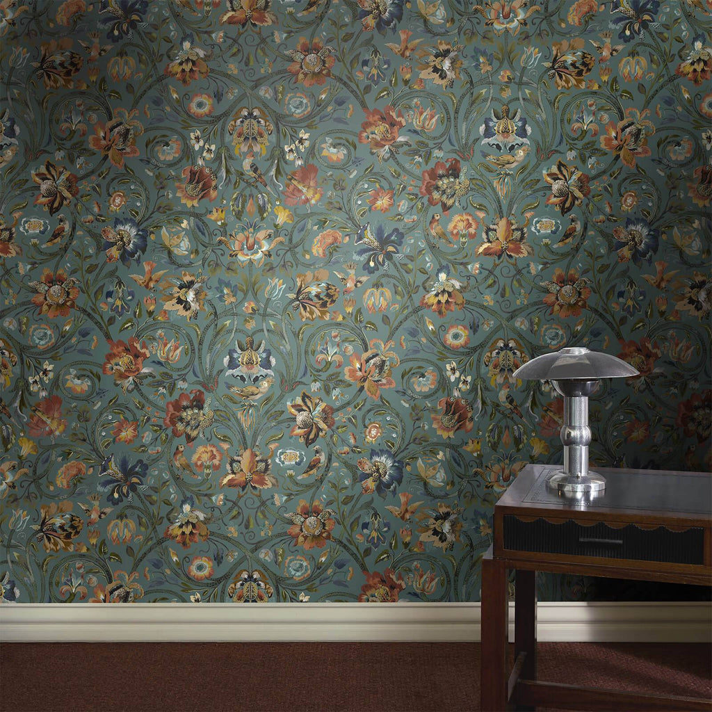 The Earth Cloth | Prussian Blue Luxe — hung-wall roomshot