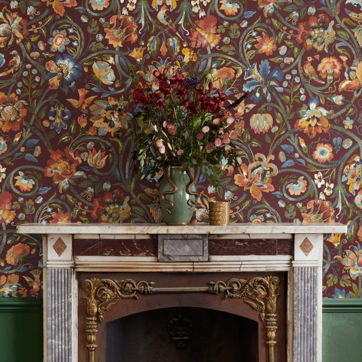 The Earth Cloth | Vermillion Luxe — hung-wall roomshot