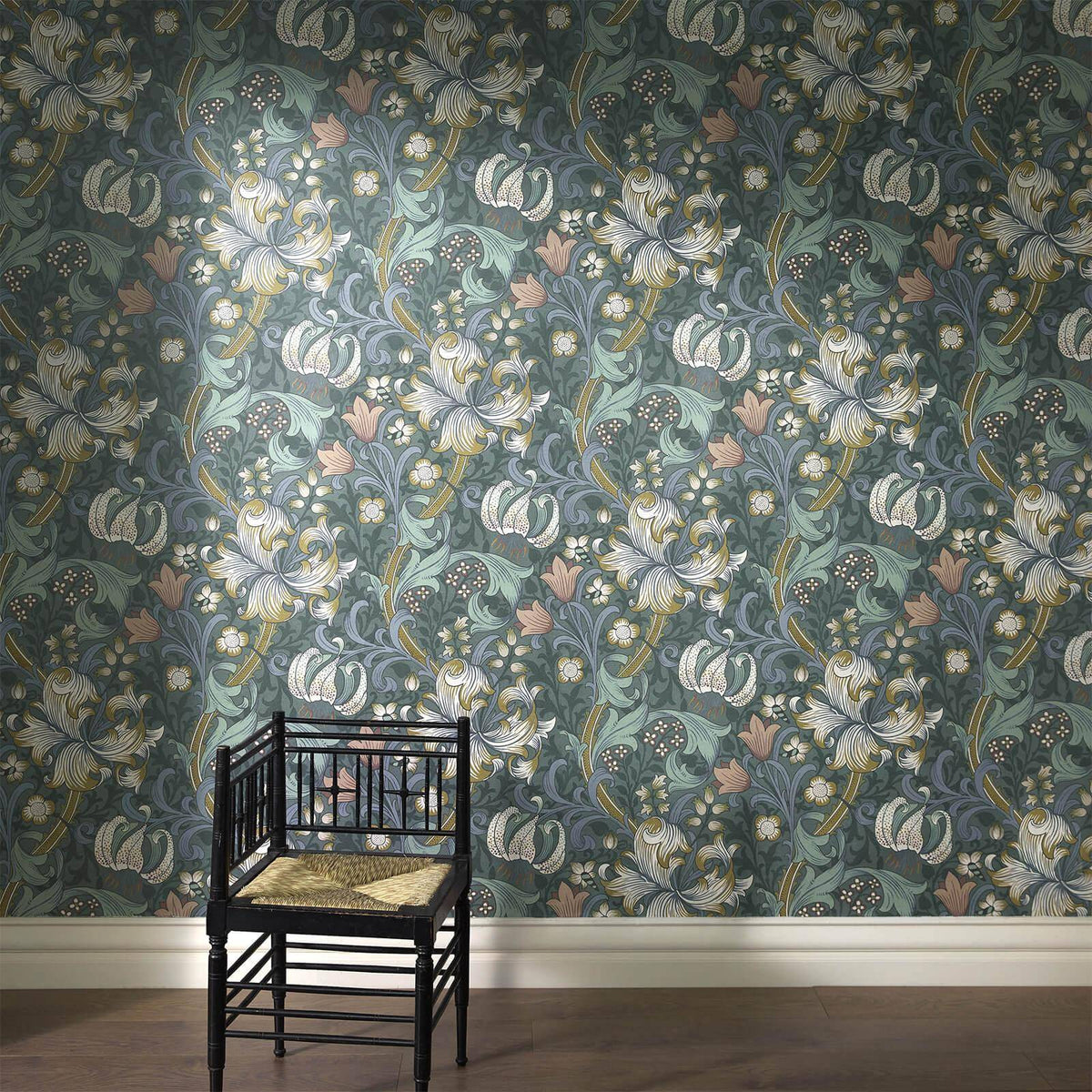 The Gilded Petal | Chartreuse Luxe — hung-wall roomshot
