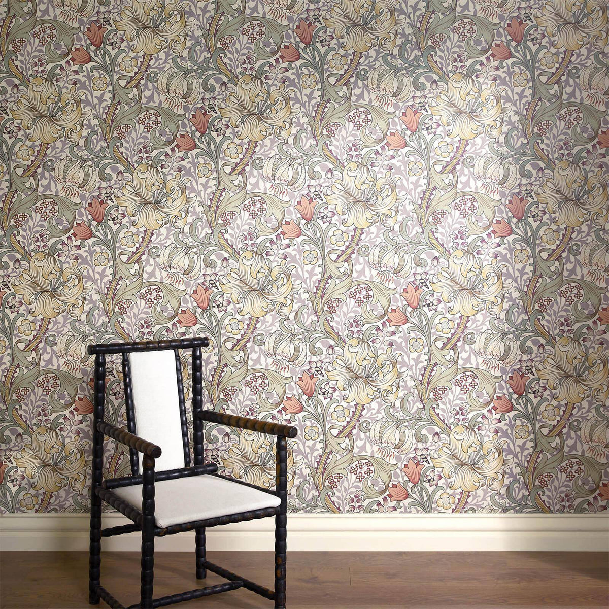 The Gilded Petal | Cloud Grey Luxe — hung-wall roomshot