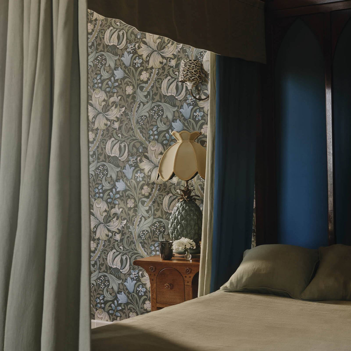 The Gilded Petal | Leaf Green Luxe — hung-wall roomshot