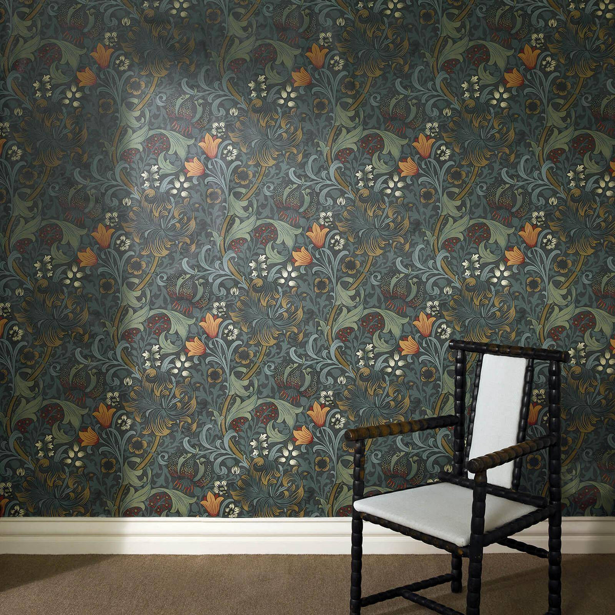 The Gilded Petal | Midnight Blue Luxe — hung-wall roomshot