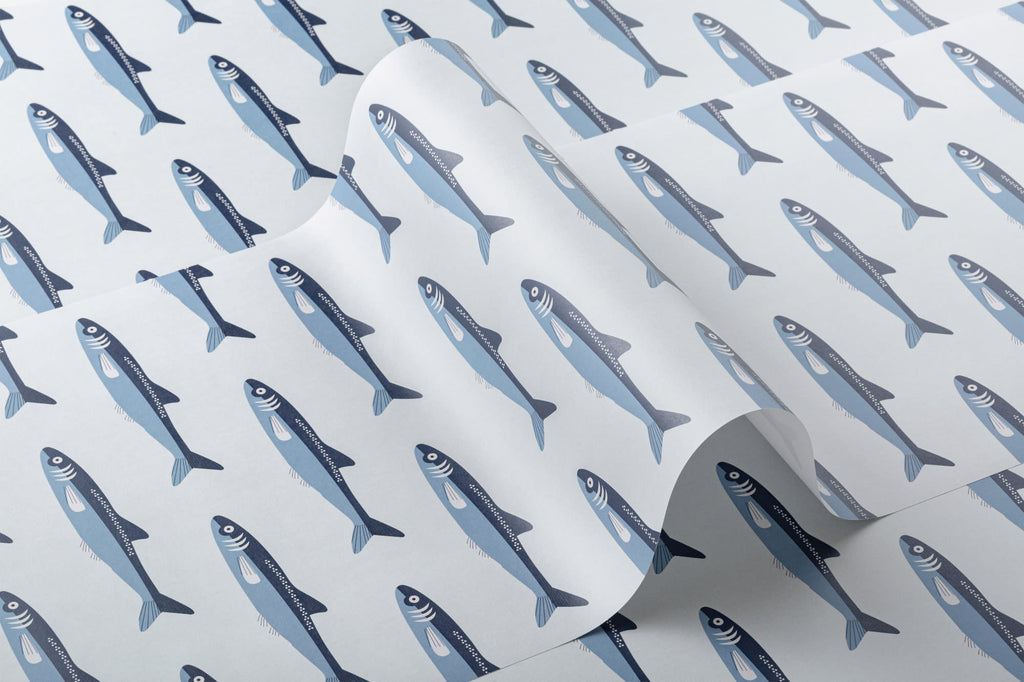 Roll of The Harbour Catch wallpaper in ocean blue