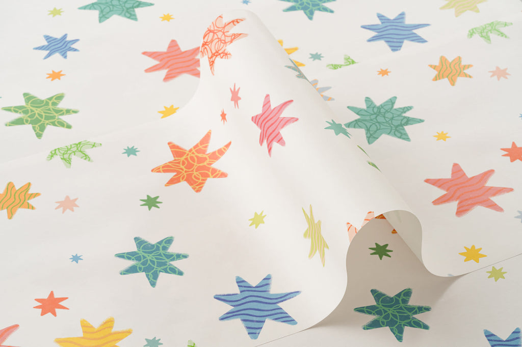 Roll of The Little Constellation wallpaper in soft white