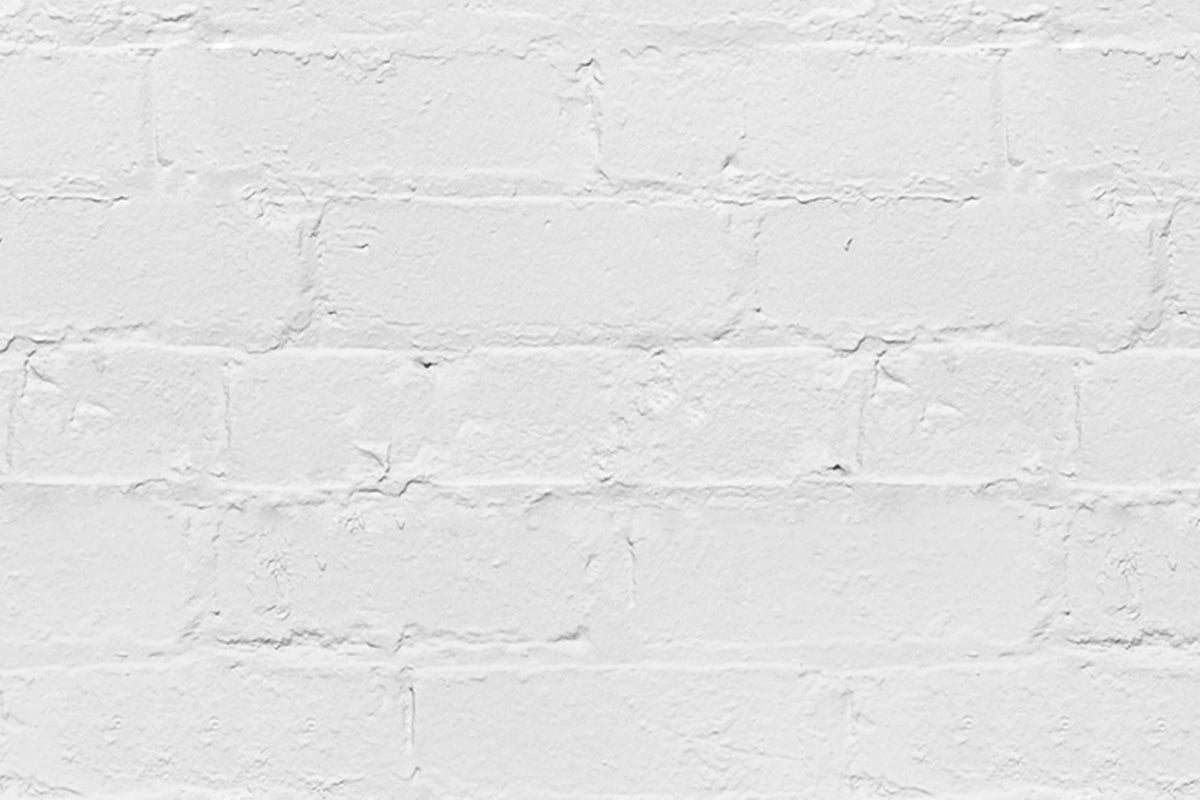 Flat pattern view of The Loft Brickwork wallpaper in chalk white, showing the painted brickwork