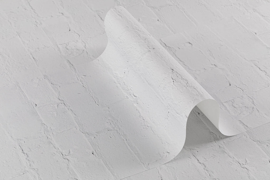 Roll of The Loft Brickwork wallpaper in chalk white